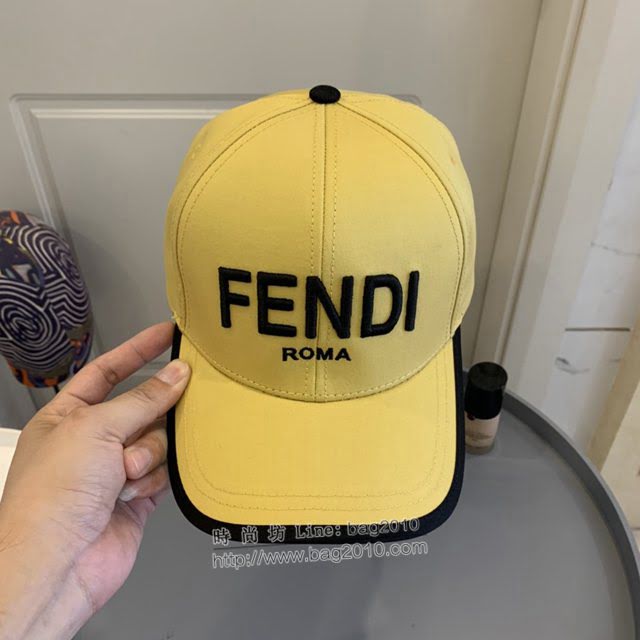 Fendi男女同款帽子 芬迪凹凸大刺繡帽後FF小logo棒球帽鴨舌帽  mm1630